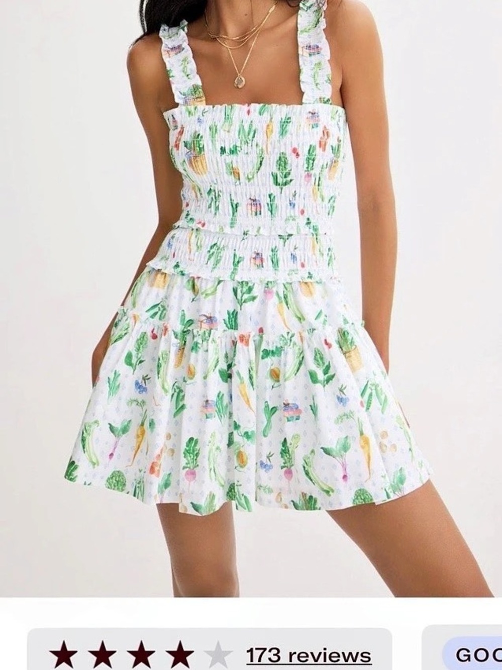 Hill House Home Azalea Mini Nap Dress Floral White & Green